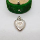 Sterling Silver Puffy Heart Swallow Charm Pendant Vintage c1970