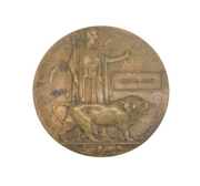 WW1 Period Bronze 'Death Penny' Plaque Joseph Lund Antique c1915