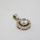 Sterling Silver Spinel Set Round Charm Pendant Vintage c1970