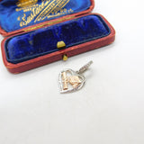 Rose Gold on Sterling Silver Inspirational Charm Pendant Vintage c1970