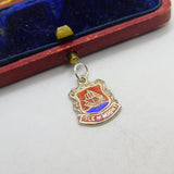 Sterling Silver and Enamel Isle of Wight Shield Charm Pendant Vintage c1970