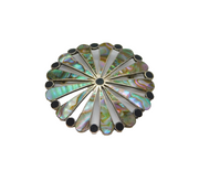 Sterling Silver Mexican Abalone & Black Onyx Studio Brooch/Pendant Vintage c1970