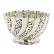 Victorian Sterling Silver Floral Pattern Sugar Bowl Antique 1889 London