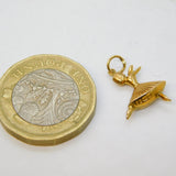 9ct Yellow Gold Ballerina Charm Pendant Vintage 1981 London