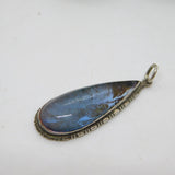 Sterling Silver Morpho Butterfly Wing Set Drop Pendant Antique c1920 Art Deco