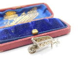 Sterling Silver Ornate Wheelbarrow Charm Pendant Vintage c1970