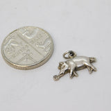 Sterling Silver Truffling Pig Charm Pendant Vintage c1970