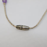 Sterling Silver & Beaded Amethyst Studio Necklace Vintage c1970s
