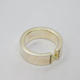 Sterling Silver Citrine & Spinel Chunky Band Dress Ring Vintage c1990 Size V 1/2