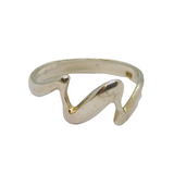 Sterling Silver Zigzag Lightning Flash Dress Band Ring Modern c1990 Size P 1/2