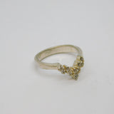 Sterling Silver 10 Spinel Set Wishbone Style Dress Ring Vintage c1970 Size M 1/2