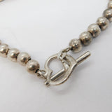 Sterling Silver Ball Form Studio Bracelet Heart Clasp Vintage c2000