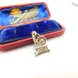 Sterling Silver Spinning Wheel Charm Pendant Vintage c1970