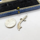 Sterling Silver Eastern Style Scimitar Charm Pendant Vintage c1970