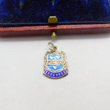Sterling Silver and Enamel Skegness Travel Shield Charm Pendant Vintage c1970