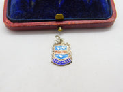 Sterling Silver and Enamel Skegness Travel Shield Charm Pendant Vintage c1970