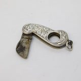Victorian Sterling Silver Floral Pattern Cigar Cutter Fob Antique Birmingham