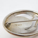 Studio Jewellery Sterling Silver, Gold & Tiger's Eye Brooch Vintage 1988 London