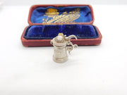 Sterling Silver Opening Beer Stein Charm Pendant Vintage c1970