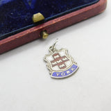 Sterling Silver and Enamel York Travel Shield Charm Pendant Vintage c1970
