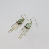 Pair of Sterling Silver Oval Shell Chandelier Style Drop Earrings Vintage c1990