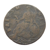 King William III 18th Century Copper Half Penny Coin Antique 1701 Fair Condition