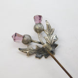 19th Century Scottish Sterling Silver & Amethyst Hat Pin Antique c1890s