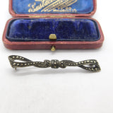 Sterling Silver Marcasite Set Bow or Ribbon Brooch Antique c1930 Art Deco
