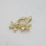 Sterling Silver CZ Double Flower Form Charm Pendant Contemporary c2000s