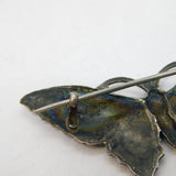 Sterling Silver & Colourful Enamel Butterfly Brooch Pin Antique c1940 Art Deco
