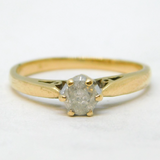 9ct Yellow Gold & 0.33ct Brilliant Cut Diamond Solitaire Ring Vintage London