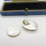 Sterling Silver Pink Dyed Mother of Pearl Charm Pendant Vintage c1970