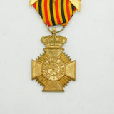 Belgium King Albert 1909-1934 Military Medal for Long Service Antique