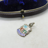 Sterling Silver St Annes On The Sea Traveller Shield Charm Pendant Vintage c1970