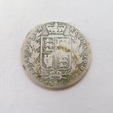 Queen Victoria .925 Silver Half Crown Coin Antique 1876 Fine Condition