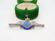 WWII-era Sterling Silver & Enamel 'Fleet Air Arm' Sweetheart Brooch Antique