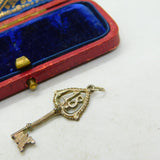 Sterling Silver Lucky 18th Birthday Key Charm Pendant Vintage c1970
