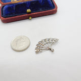 Sterling Silver S Pattern Fan Charm Pendant Vintage c1970