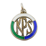Art Deco Sterling Silver & Enamel 'KPS' Charm Pendant Antique c1920s