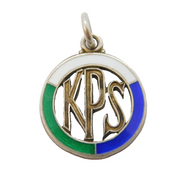 Art Deco Sterling Silver & Enamel 'KPS' Charm Pendant Antique c1920s