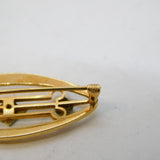 10ct Two-Tone Gold & Diamond Set Floral Dress Brooch Antique c1930s Deco