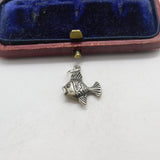 Sterling Silver  Marine Fish Charm Pendant Vintage c1970