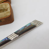 Australian Sterling Silver Abalone Set Spoon Antique c1930 Art Deco