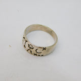 Sterling Silver Mexican Cave Painting Style Studio Ring Modern c1990 Size R