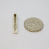 Sterling Silver Clear Stone Channel Set Stick Drop Pendant Vintage c1970