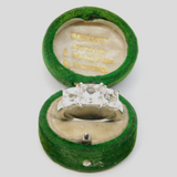 Sterling Silver 3 Square Crystal Set Ring Vintage c1970 Size N 1/2