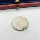 USA Sterling Silver One Dime Coin Charm Antique 1876 Victorian