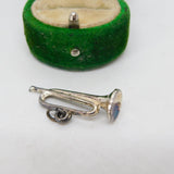 Sterling Silver Trumpet Charm Pendant Vintage c1970