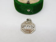 Sterling Silver 'I'll Never STOP Loving You' Charm Pendant Vintage c1970