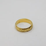 Sterling Silver Gilt Floral Pattern Wedding Band Ring Modern c1990 Size N